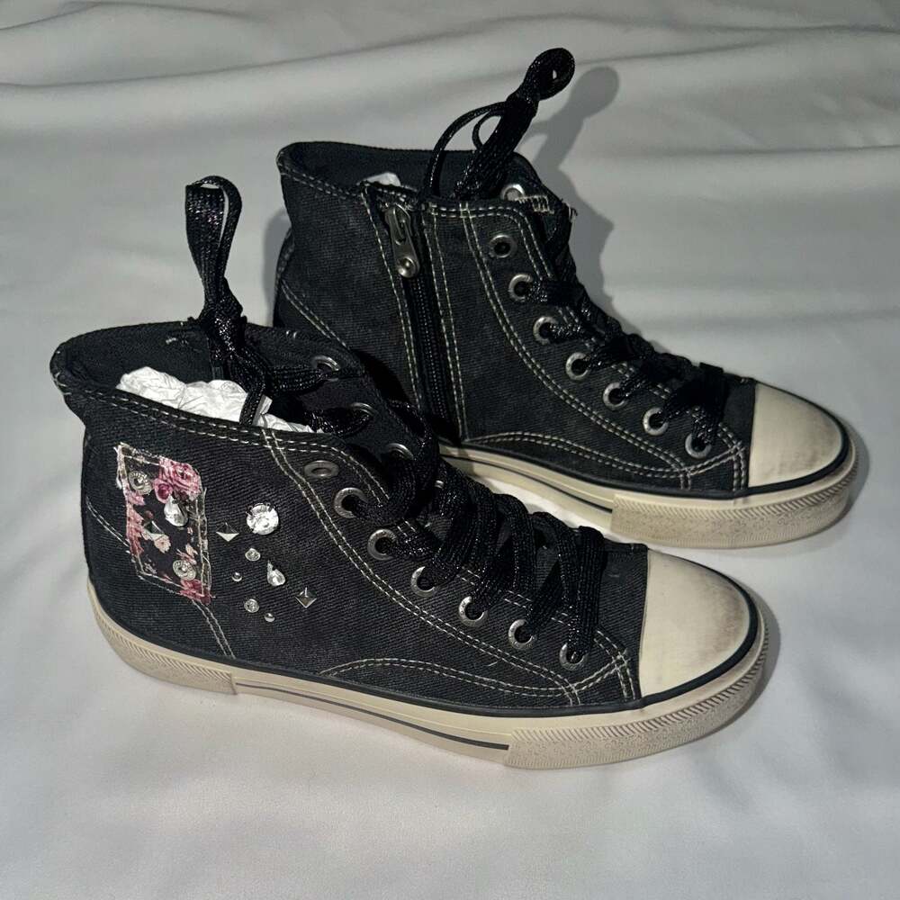 Blowfish Malibu Kimber-Hi Women's Studded Floral Patch High Top Sneakers